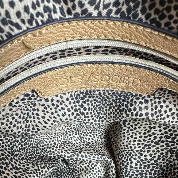 Sole Society Crossbody Handbag Light Brown Faux Leather Purse - Picture 5 of 7